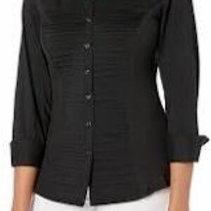 Investments Black Pintuck Blouse — NWT, Size XL